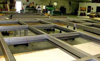 Storefront framing in warehouse